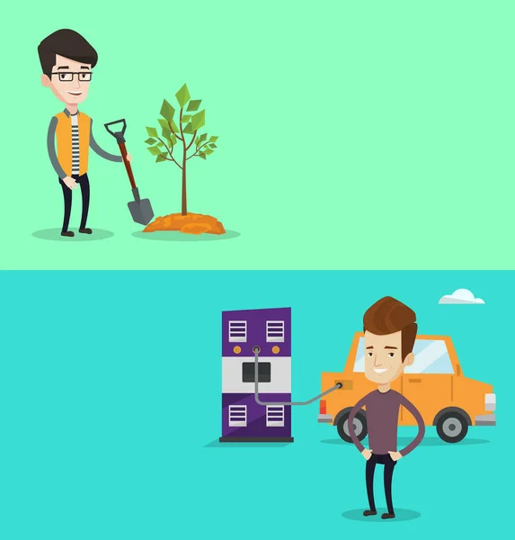 Two ecological banners with space for text. Royalty Free Stock Vectors