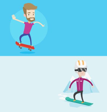 İki spor afiş metin için yer ile.