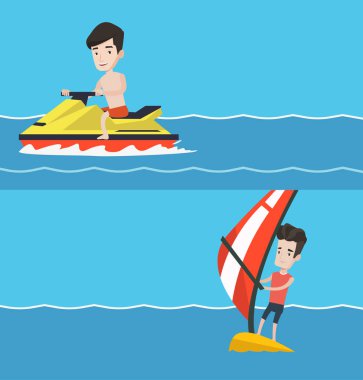 İki spor afiş metin için yer ile.