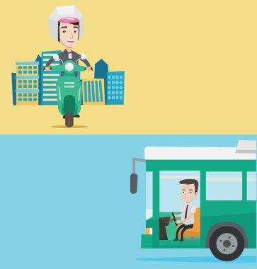 Metin için yer ile iki ulaşım afiş.