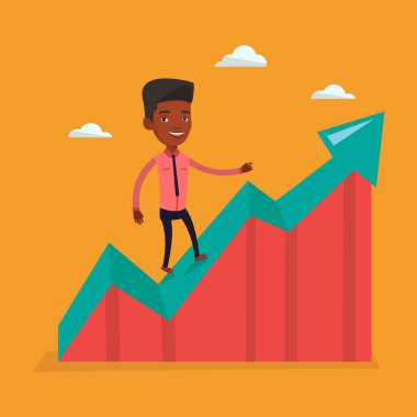 Büyüme grafik üzerinde duran iş kadın.