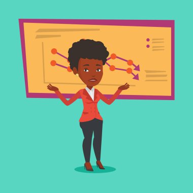 Bancrupt iş kadın vektör çizim.