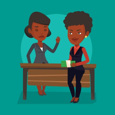 Rüşvet kabul reddederek bozulmamış kadın.