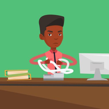 Kızgın işadamı faturaları veya faturalar yırtılma.