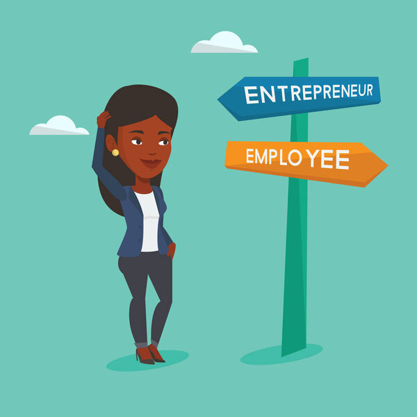 Запутавшаяся женщина выбирает путь карьеры
.