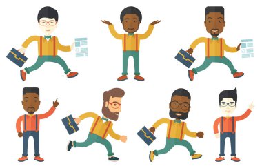 Vektör çizimleri ile iş adamları ayarla.