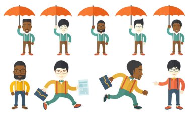 Vektör çizimleri ile iş adamları ayarla.