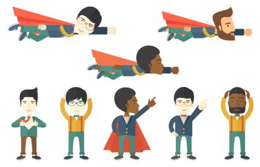 Vektör çizimleri ile iş adamları ayarla.