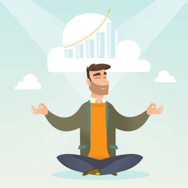 Yoga yaparken huzurlu iş kadını.