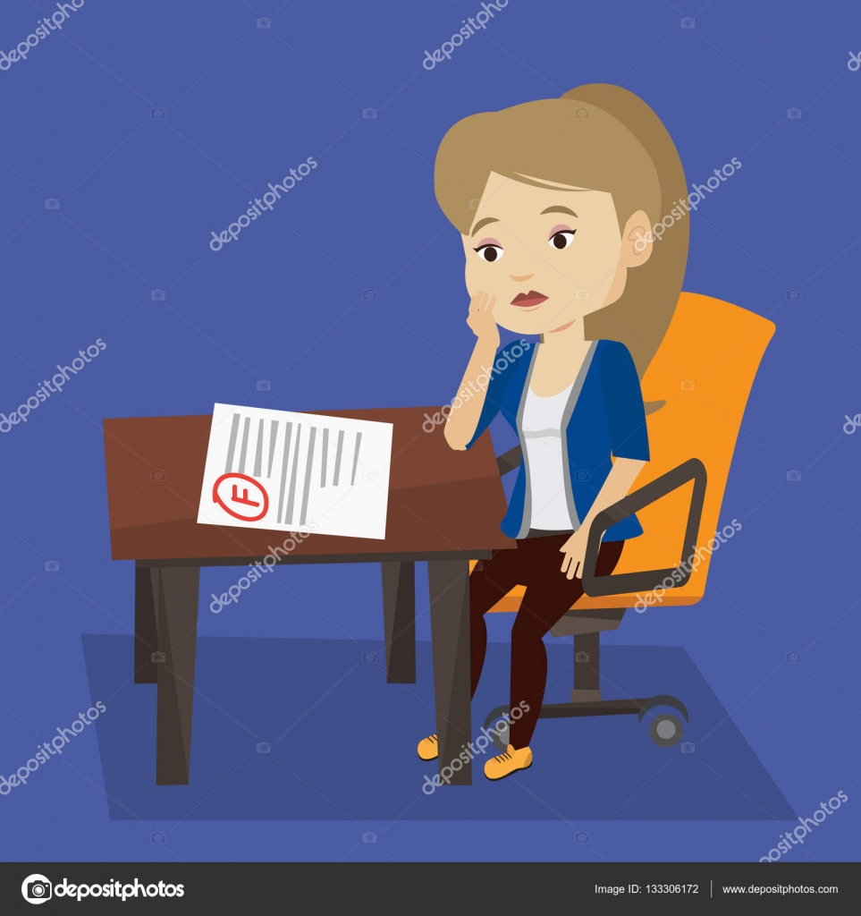 Sad student looking at test paper with bad mark. Stock Vector Image by ©VisualGeneration #133306172 Sad student looking at test paper with bad mark. Stock Vector Image by ©VisualGeneration #133306172