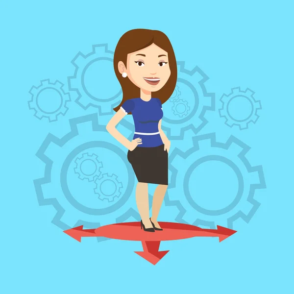 Woman choosing career way vector illustration. — Stock Vector
