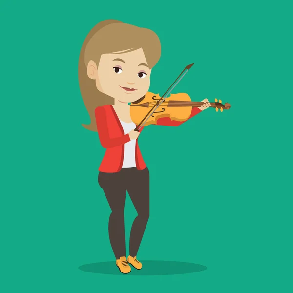 Kvinna spelar violin vektor illustration. — Stock vektor