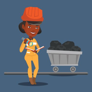 Madenci kontrol belgeleri illüstrasyon vektör.