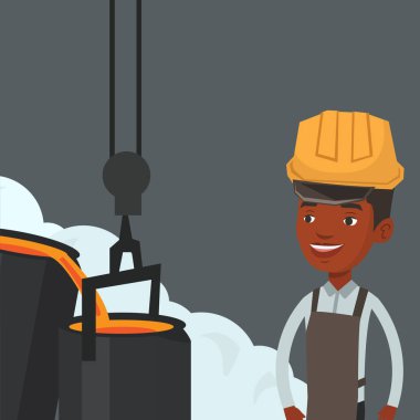 Kask döküm sonra işte işçi.