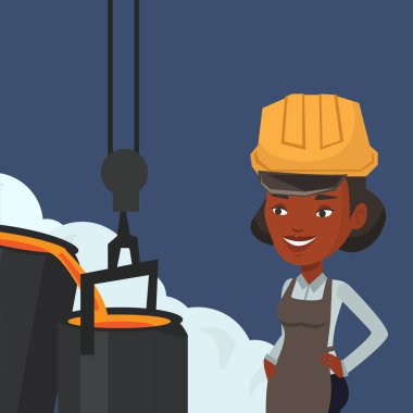 Kask döküm sonra işte işçi.