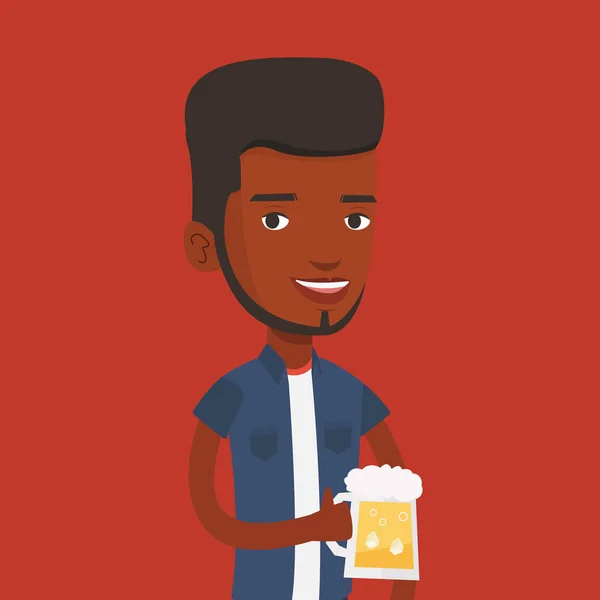 Hombre beber cerveza vector ilustración . — Archivo Imágenes Vectoriales