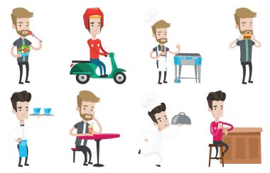 Yeme ve içme halkı vektör ayarla.