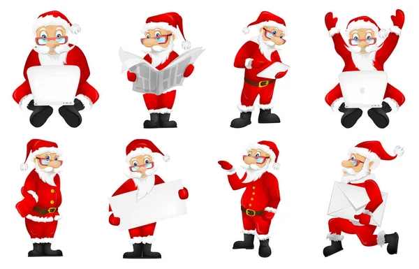 Vector set for christmas with Santa Claus. — Stock Vector