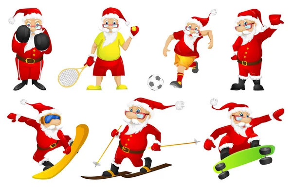 Set vettoriale per Natale con Babbo Natale . — Vettoriale Stock