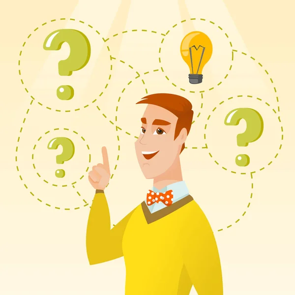 Man having business idea vector illustration. — Stock Vector