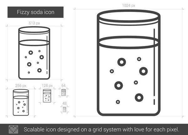 Ícone de linha de refrigerante fizzy . — Vetor de Stock