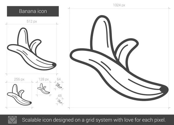 Icône ligne banane . — Image vectorielle