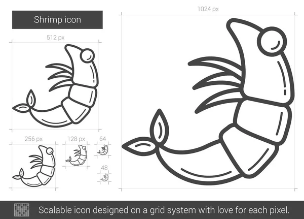 Shrimp Line Symbol. — Stockvektor