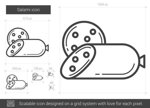 Salami lijn pictogram. — Stockvector