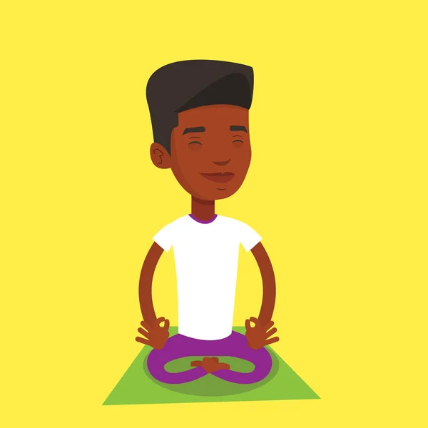 Mann meditiert in Lotus-Pose Vektorillustration. — Stockvektor