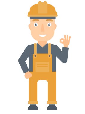 Ok işaret gösteren gülümseyen Oluşturucu.