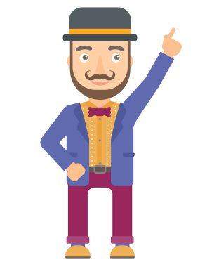 Parmak ile işaret sirk sanatçısı.