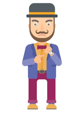 Kol saati işaret kızgın sirk sanatçısı.