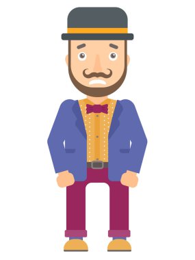 Mahcup hipster sirk sanatçısı.