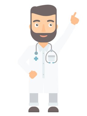 Doktor gösteren parmak vektör çizim.