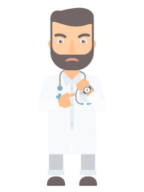 Kol saati işaret kızgın başhekim.