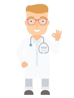 Doktor gösteren ok işareti illüstrasyon vektör.