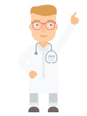 Doktor gösteren parmak vektör çizim.