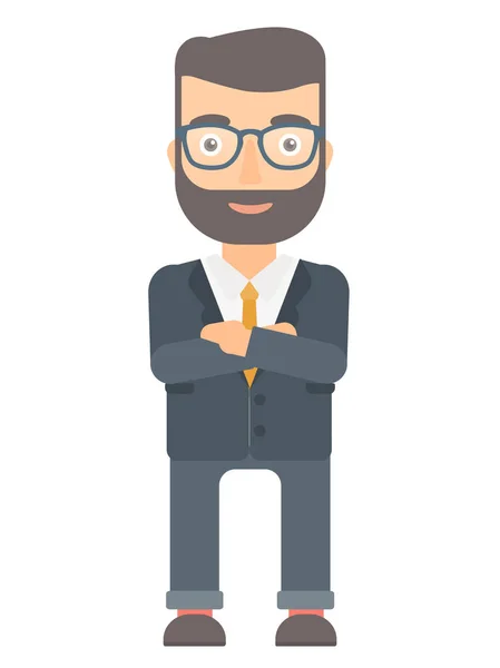 Confident businessman with arms crossed. — Stock Vector