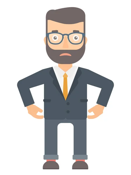 Depressed caucasian businessman. — Stock Vector