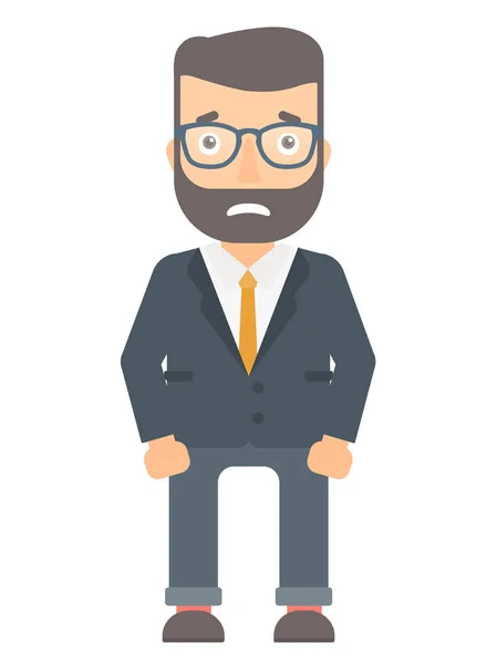 Embarrassed young businessman vector illustration. — Stock Vector