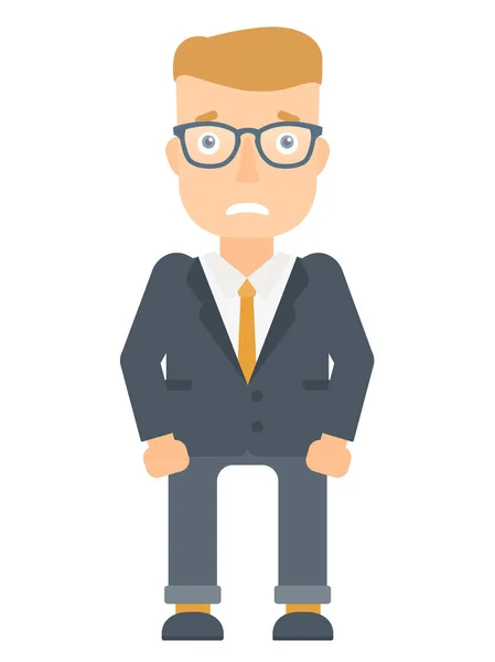 Embarrassed young businessman vector illustration. — Stock Vector