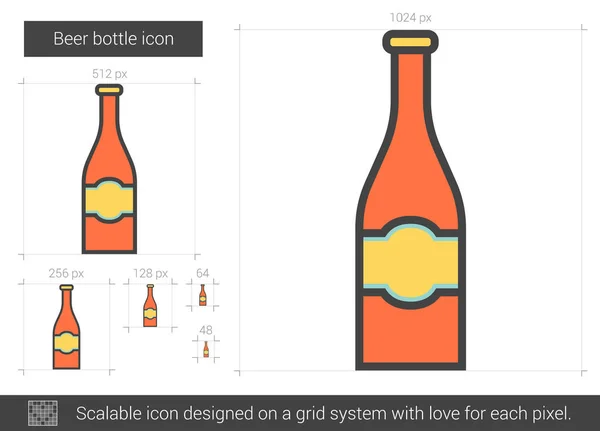 Bottiglia di birra linea icona . — Vettoriale Stock