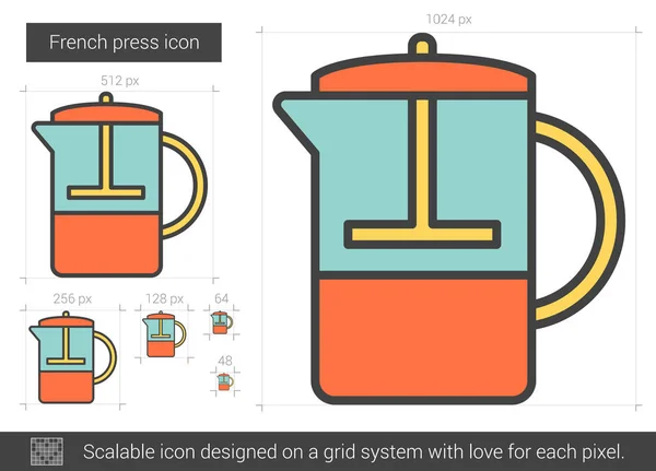 Frans pictogram perslijn. — Stockvector