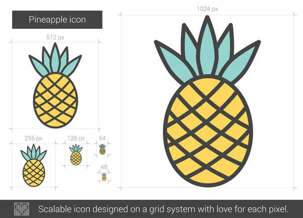 Icona linea ananas . — Vettoriale Stock