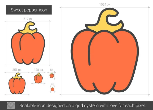 ピーマン線アイコン. — ストックベクタ