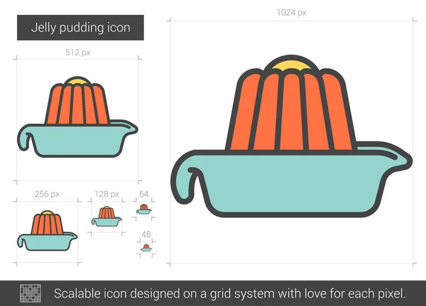 Jelly pudding line icon. — Stock Vector