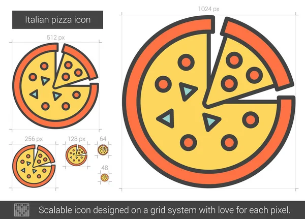 Icône de ligne pizza italienne . — Image vectorielle