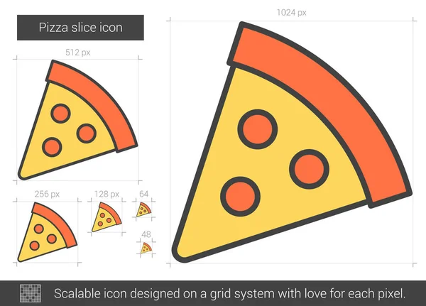 Icône de ligne de tranche de pizza . — Image vectorielle