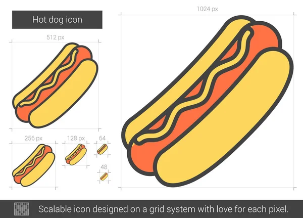 Icona della linea di hot dog . — Vettoriale Stock