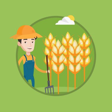 Çiftçi dirgen vektör çizim ile.